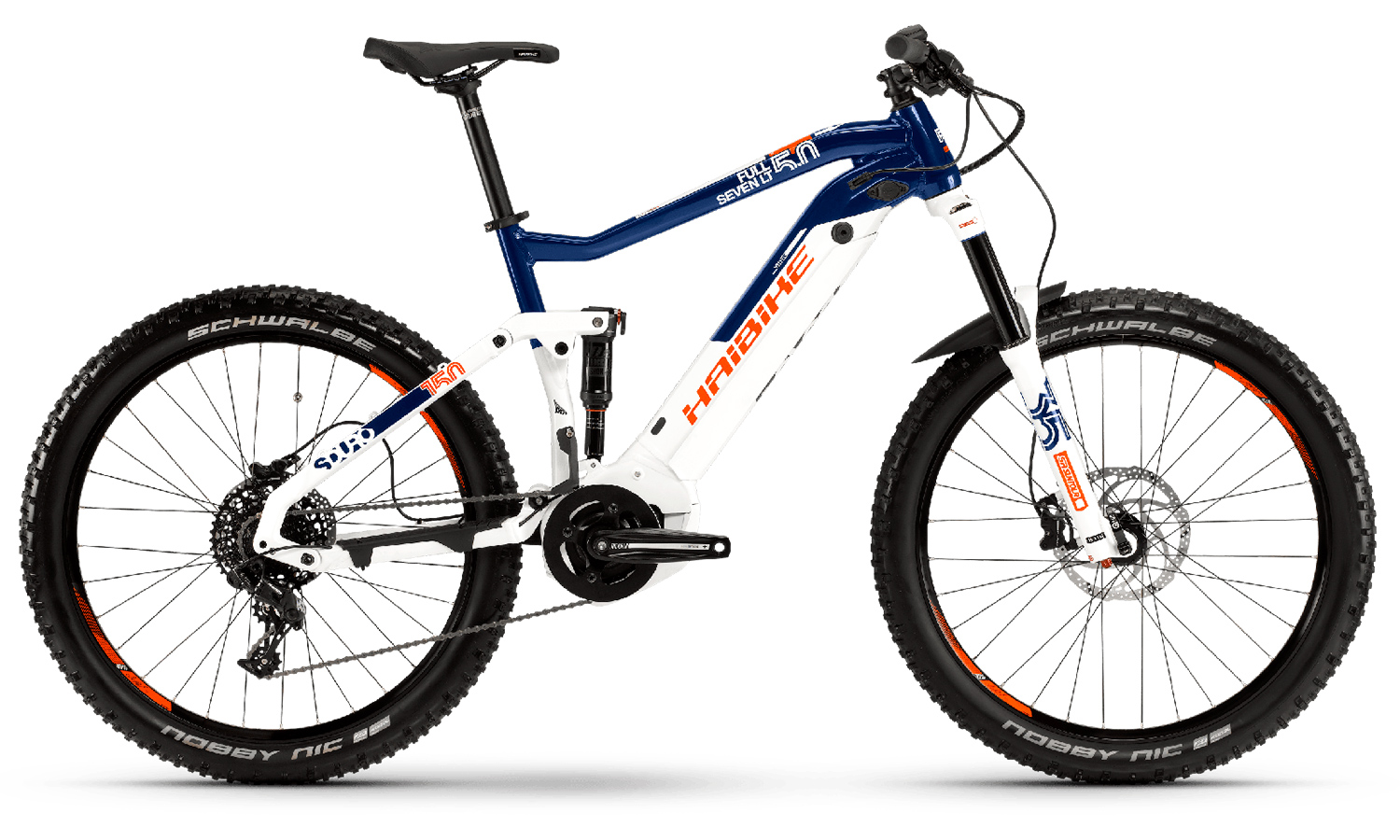 Фотографія Велосипед Haibike SDURO FullSeven LT 5.0 27.5" 500Wh (2019) 2019 Біло-синій 